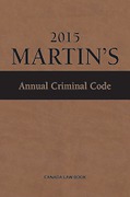 Cover of Martin's Annual Criminal Code 2015