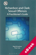 Cover of Richardson and Clark: Sexual Offences - A Practitioner&#8217;s Guide (eBook)