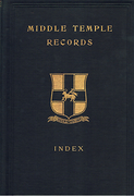 Cover of Middle Temple Records Index 