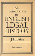 Cover of An Introduction to English Legal History 