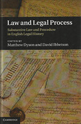 Cover of Law and Legal Process: Substantive Law and Procedure in English Legal History