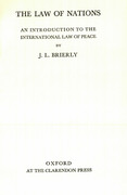 Cover of The Law of Nations: An Introduction to the International Law of Peace