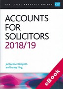 Cover of CLP Legal Practice Guides: Accounts for Solicitors 2018/19 (eBook)