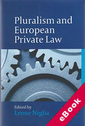 Cover of Pluralism and European Private Law (eBook)