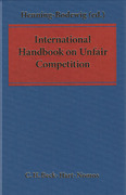 Cover of International Handbook on Unfair Competition