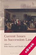 Cover of Current Issues in Succession Law (eBook)