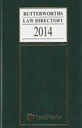 Cover of Butterworths Law Directory 2014