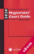 Cover of Anthony and Berryman's Magistrates Court Guide 2020 (eBook)