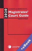 Cover of Anthony and Berryman's Magistrates Court Guide 2020 (Book & eBook Pack)