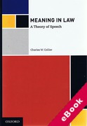 Cover of Meaning in Law: A Theory of Speech (eBook)