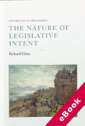 Cover of The Nature of Legislative Intent (eBook)