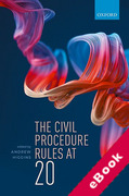 Cover of The Civil Procedure Rules at 20 (eBook)
