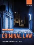 Cover of Smith, Hogan, &#38; Ormerod's Text, Cases, &#38; Materials on Criminal Law