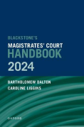 Cover of Blackstone's Magistrates' Court Handbook 2024