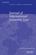 Cover of Journal of International Economic Law: Print Only