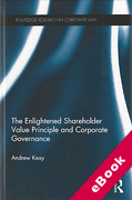 Cover of The Enlightened Shareholder Value Principle and Corporate Governance (eBook)