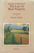 Cover of Megarry's Manual of the Law of Real Property 6th ed