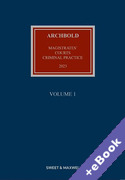 Cover of Archbold Magistrates' Courts Criminal Practice 2023 (Book &#38; eBook Pack)