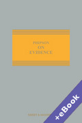 Cover of Phipson on Evidence 20th ed with 1st Supplement (Book &#38; eBook Pack)
