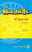 Cover of Nutshells: 'A' Level Law