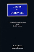 Cover of Jervis on Coroners 12th ed: 3rd Supplement