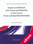 Cover of Hayton and Mitchell: Text, Cases and Materials on the Law of Trusts and Equitable Remedies (eBook)