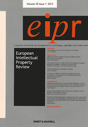 Cover of European Intellectual Property Review: Issues and Bound Volume