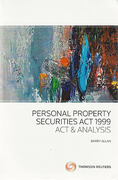 Cover of Personal Property Securities Act 1999: Act and Analysis