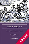 Cover of Crimen Exceptum: The English Witch Prosecution in Context (eBook)